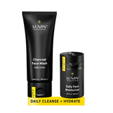 Lumin Dynamic Duo Charcoal Face Wash Daily Detox foam cleanses pores for a refreshed look