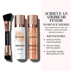 LUMINESS dual-sided angled brush demonstrates precise blending and edge control.