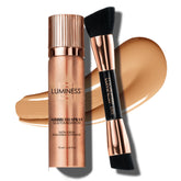 LUMINESS Silk Airbrush Foundation bottle in Medium for a smooth, hydrated complexion.