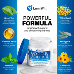 Close up applying LumiWill pad for even tone and clear pores