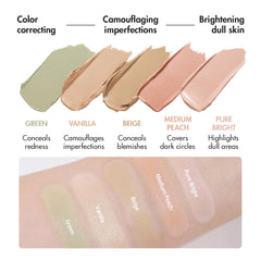 LUNA Conceal Blender Palette green shade for redness neutralization and correction.