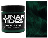 Lunar Tides Juniper Green bottle close-up showing vibrant semi-permanent color