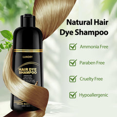Lunory botanical formula close-up with Argan Oil and Ginseng nourishes hair.