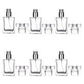 Luojery 6-pack transparent bottle front, compact 30ml travel-friendly perfume carrier