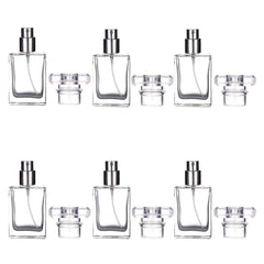 Luojery 6-pack transparent bottle front, compact 30ml travel-friendly perfume carrier