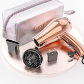 LURA Mini portable travel hair dryer folding handle for compact packing