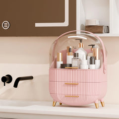 lurcns makeup organizer pink countertop-display keeps vanity neat and stylish during daily routines.