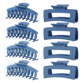 LuSeren blue hair clip pack closeup showing matte finish and secure grip for thick hair.