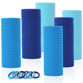 LuSeren blue hair ties seamless nylon 120pcs for smooth, damage-free ponytails.