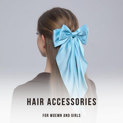 LuSeren bow clip closeup highlights soft satin texture ideal for hair care.