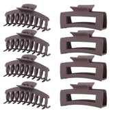 LuSeren brown hair clip 8-pack closeup shows durable matte finish for secure hold.