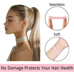 LuSeren seamless hair ties secure ponytails without pulling.