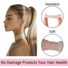 LuSeren seamless hair ties for easy application with no snag.