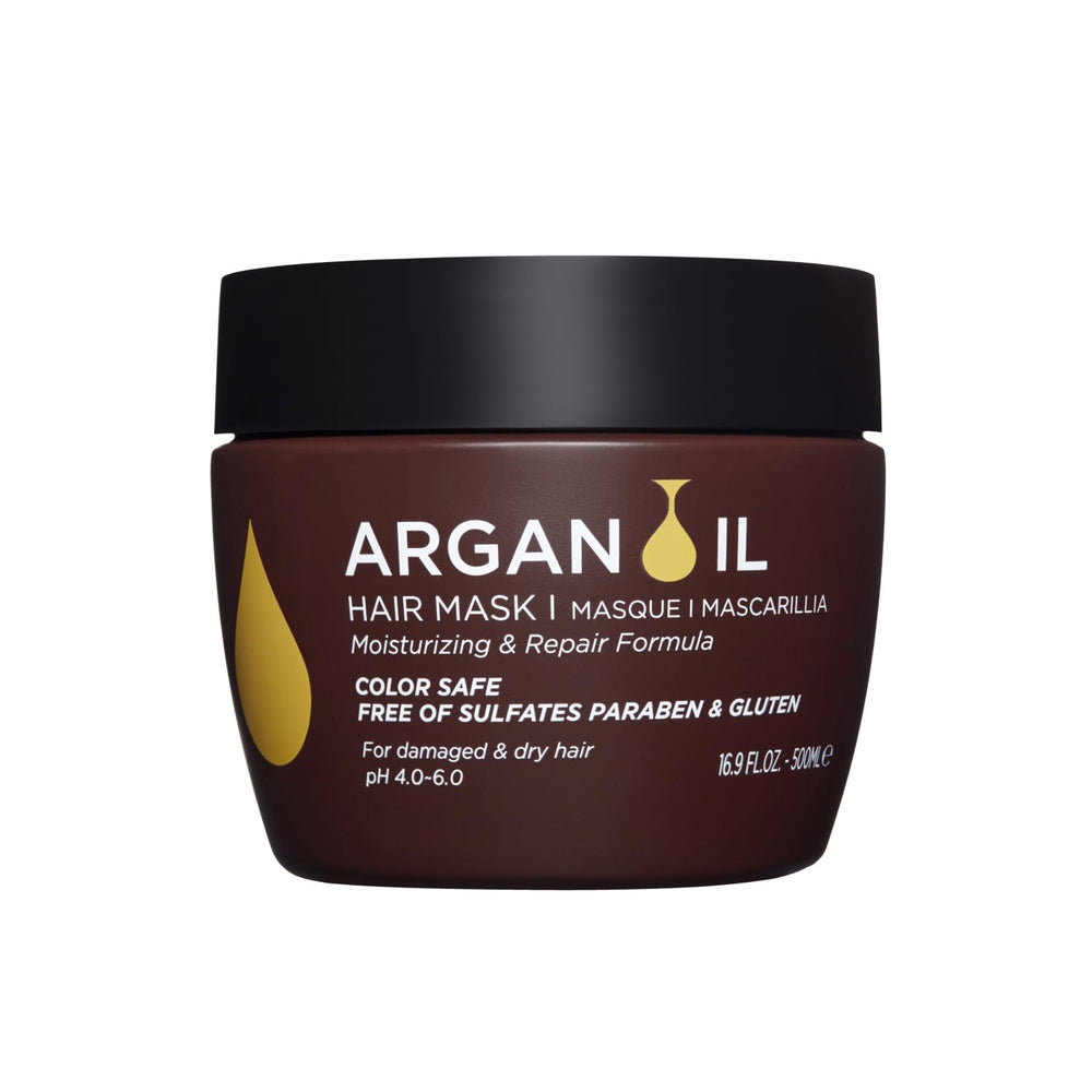 Luseta Argan Oil Hair Mask bottle delivering intense moisture for dry, damaged hair