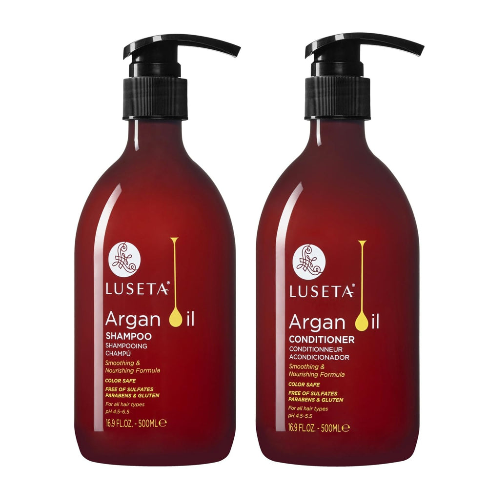 Luseta Argan Oil Shampoo bottle front for nourishing moisture