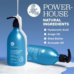 Luseta argan oil shea butter ingredients scene emphasizes deep hydration.
