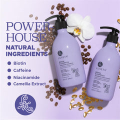 Luseta B-Complex Shampoo lather close-up illustrates gentle cleansing.