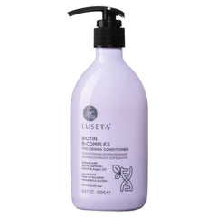 Luseta Biotin B-Complex Thickening Conditioner bottle promotes color-safe conditioning.