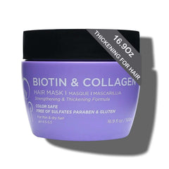 L LUSETA Luseta biotin collagen hair mask jar close-up for strengthened, glossy hair.