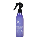 Luseta Biotin & Collagen Heat Protection Spray bottle on countertop, lightweight protection for heat styling.