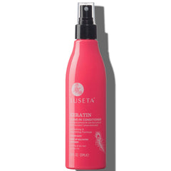 Luseta Keratin Leave-In Conditioner bottle application for smoother, frizz-free hair.