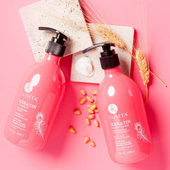 Luseta Keratin Shampoo lather action showing cleansing with keratin nourishment
