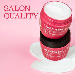 Luseta Keratin Smooth Hair Mask application hands demonstrates easy weekly use.