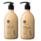 Luseta rosemary oil shampoo bottle promotes healthy hair appearance.