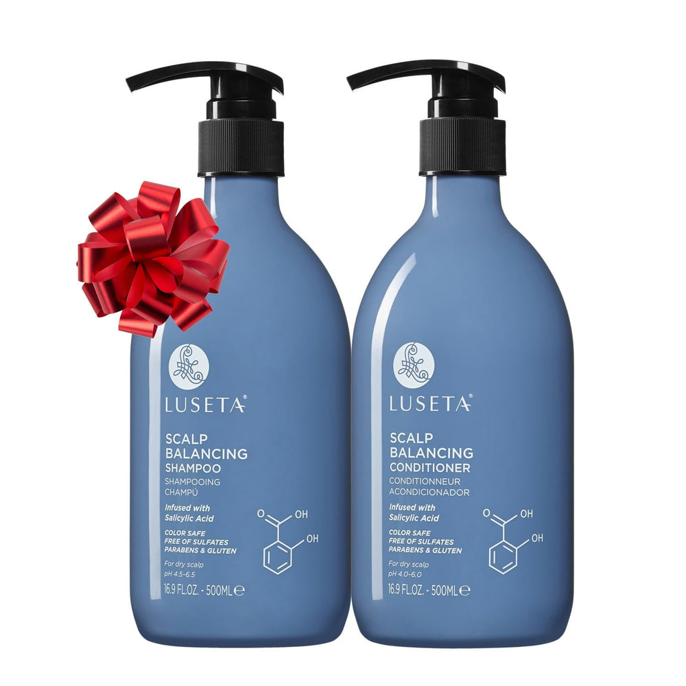 Luseta Salicylic Acid Shampoo bottle highlighting scalp balancing cleanse for buildup reduction.