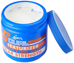 Luster S Curl Texturizer Regular demonstrates natural wave definition on hair.