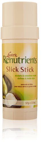 Luster's Renutrients Slick Stick product shot showing edge balance and moisture boost