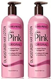 Luster's Scurl Pink Oil Moisturizer bottle front view for nourished curls.