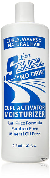 Luster's Scurl Right On Curl 32oz bottle front view delivers curl-friendly moisture.