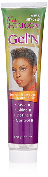 Luster's ShortLooks Gel ’n bottle helps deliver smooth hold for defined curls.