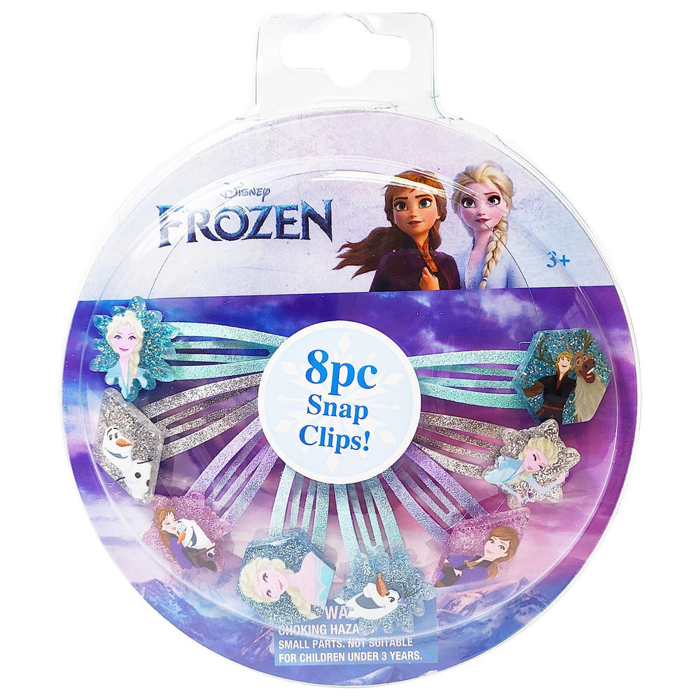 LUV HER Disney Frozen hair clips 8-pack front view for colorful, non-slip styling