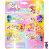 Luv Her Magical Confetti Hair Clips set with Trolls charms for colorful, playful daily wear.