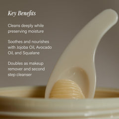 Lux Unfiltered Face Cleansing Balm applied to dry skin for cleansing