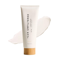 Lux Unfiltered N°14 conditioning body cream bottle closeup, highlighting hydration.