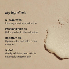 Lux Unfiltered N°28 shea butter and passion fruit oil nourish skin after exfoliation.