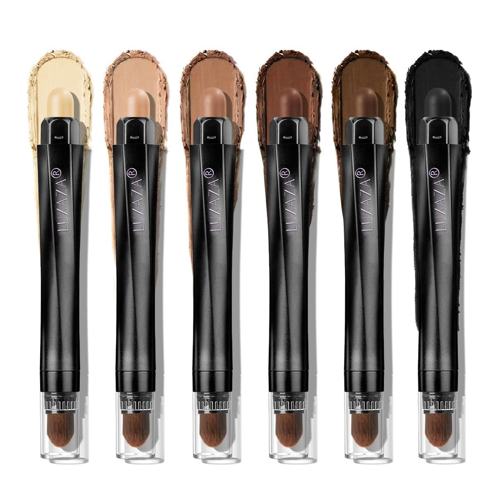 LUXAZA PRO brown eyeshadow stick set close-up: silky glide for smooth shading