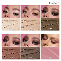 LUXAZA PRO Brown Neutral Eyeshadow Stick swatch shows rich pigmentation for easy color payoff.