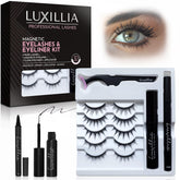 Luxillia Magnetic Eyelashes Kit front view showing glue-free application