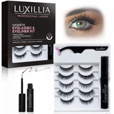 Luxillia magnetic eyelashes kit closeup shows a natural lash band for easy daily wear.