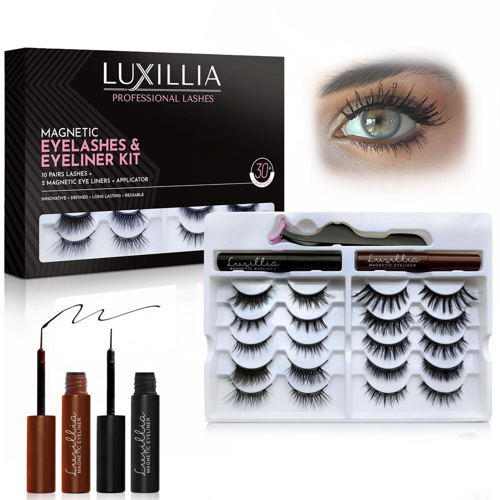 Luxillia Magnetic Eyelashes Kit: close-up of natural-looking lashes for everyday wear.