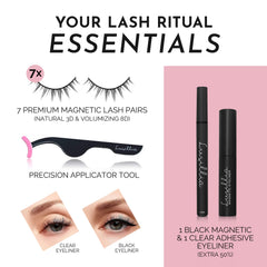 Luxillia magnetic-eyelashes-kit-natural-lash-strip blends with your lashes for subtle enhancement.