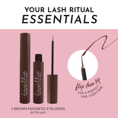 Luxillia brown magnetic eyeliner on skin demonstrates even line.
