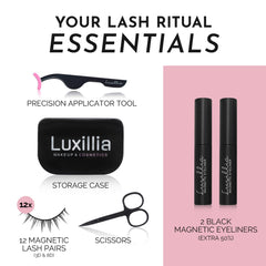 Luxillia magnetic eyeliner waterproof application demonstrates secure magnetic base.