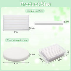 Luxiv compressed facial sponge round expanded, ideal for gentle cleansing and light exfoliation.