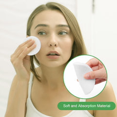 Luxiv makeup removal sponge demonstrates gentle cleansing without harsh rubbing.
