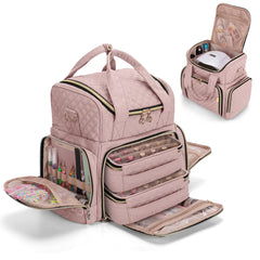 LUXJA Nail Polish Organizer pale rose front view for organized storage and easy access.
